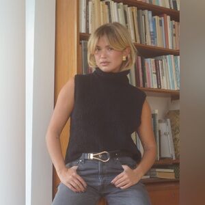 SOLD - Djerf Avenue Turtleneck Top Black